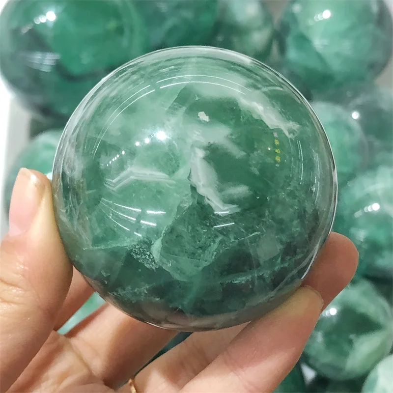 5.8CM Natural Fluorite Sphere Crystal Fengshui Healing Reiki Stone Home Office Decoration Lovers Gifts 1pcs