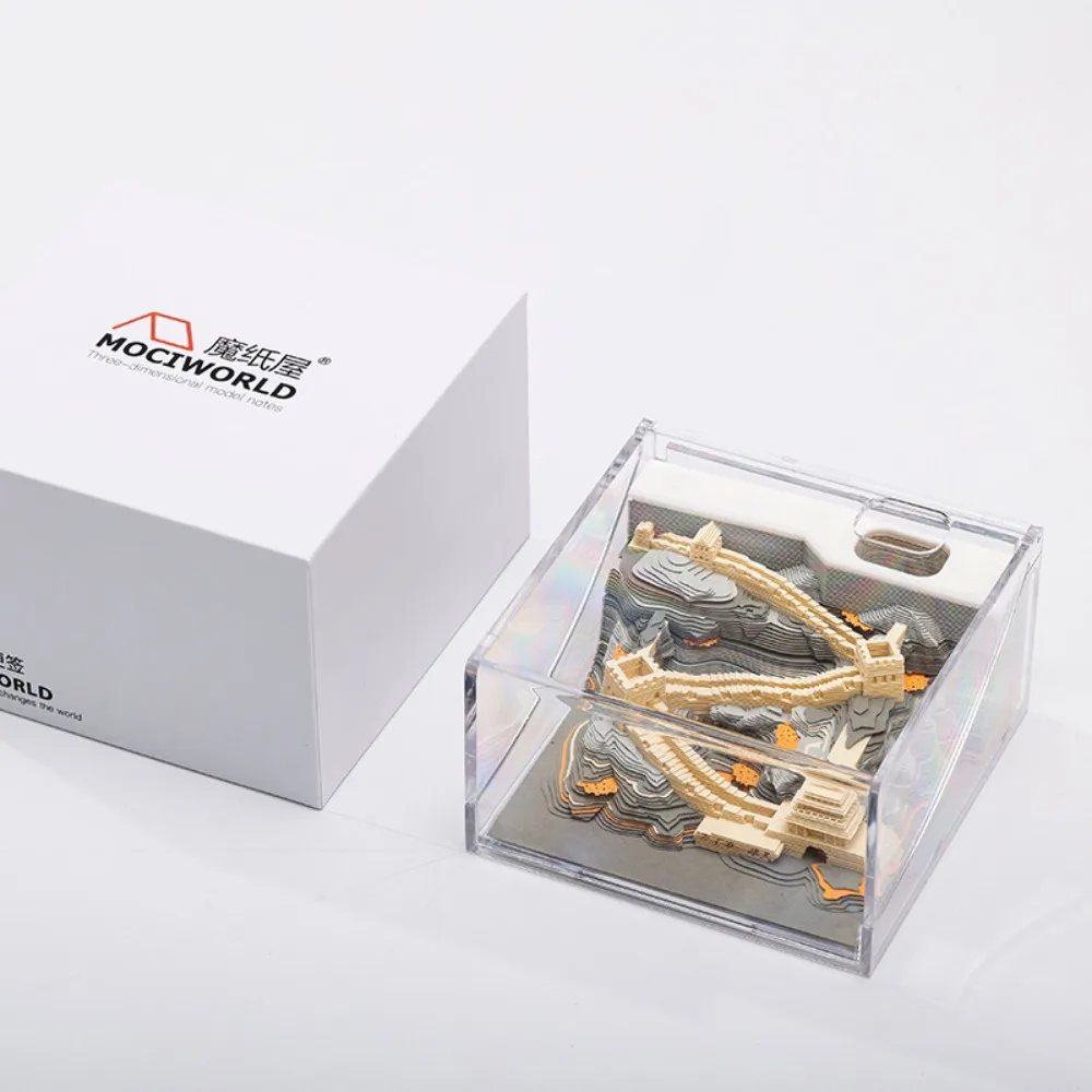 Nota adesiva per intaglio di carta 3D Strappo della Grande Muraglia di Pechino Modello architettonico Arte Culturale Decorazione creativa Regalo da viaggio