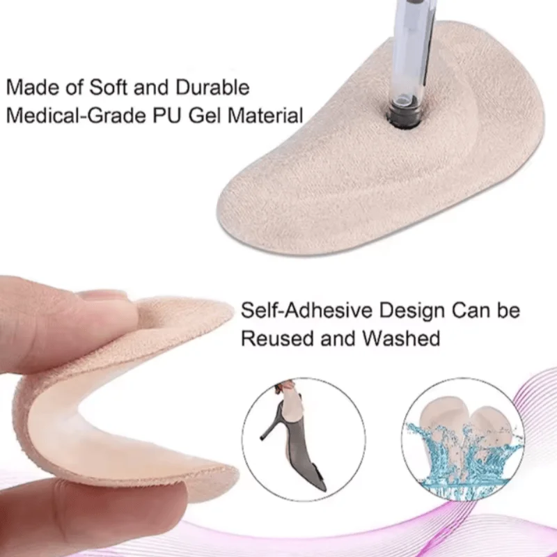 (1 Pair) Supportive Forefoot Padding, Soft Insole for Shock Absorption and Pressure Relief, Unisex Sole Pads