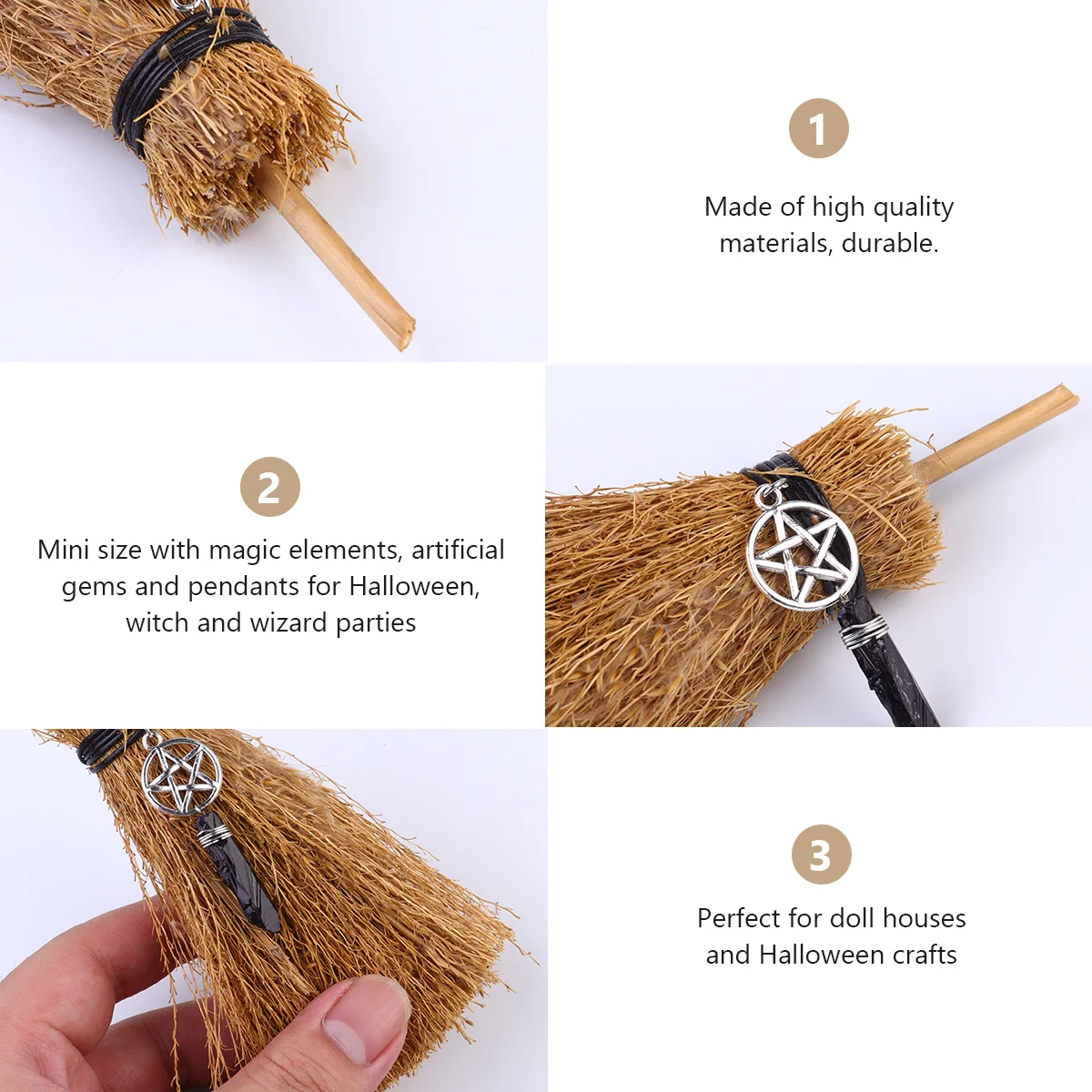 

1pc Witch Broom Pendant Halloween Decoration Party Props Broom-Shaped Hanging Ornament Plastic Festival Carnival Bedroom
