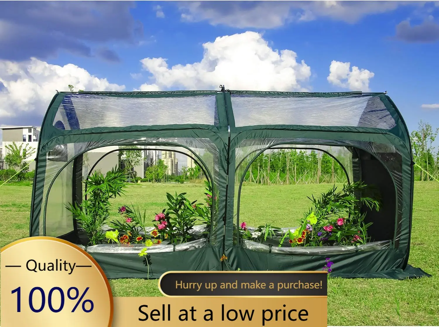 Pop Up Greenhouse Cover Flower House Mini Gardening Plant Flower Sunshine Room,Backyard PVC Cover for Cold Frost Protector Garde