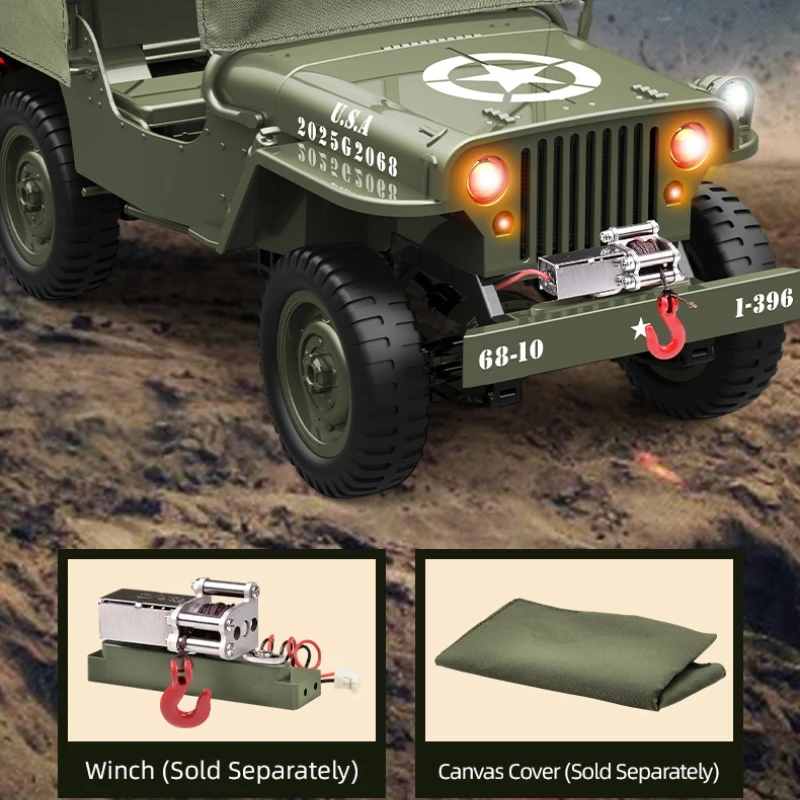 Jjrc c8815 rc acessórios para carro 1941 mb scaler willys jeep rtr rastreador escala de escalada caminhão militar peças originais de fábrica carro rc