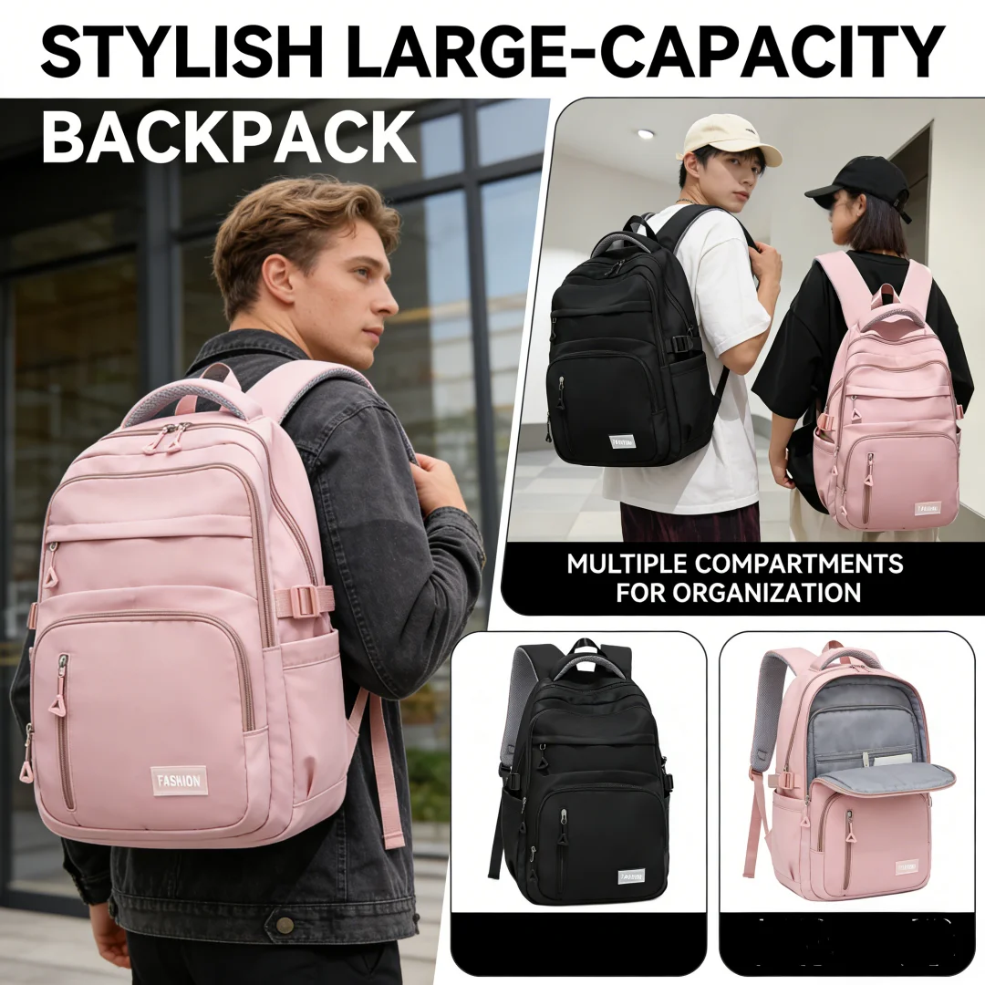 

Computer Pocket Backpack Black Travel Backpack Outdoor Sports Backpack Large-Capacity For College Travel School