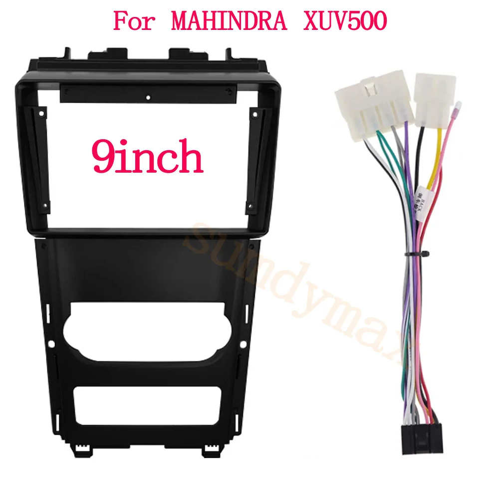 

9-дюймовый большой экран 2 Din android Автомобильный радиоприемник с силовым кабелем для MAHINDRA XUV500 xuv 500 Комплект крепления на панели автомобиля