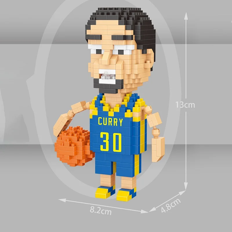 The New Basketball Idol 3D Model Building Block Basketball Player DIY Miniature Assembly Brick Movable Doll Model Children\'s Toy