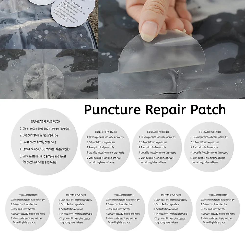 

Round Puncture Repair Patch Heat Resistant Inflatable Repair Patches Waterproof Pool Puncture Repair Patch for Inflating Air Bed