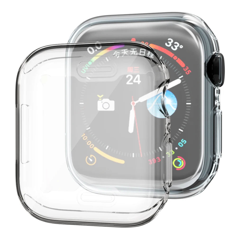 Ochraniacz ekranu do Apple Watch Case 45 mm 41 mm 44 mm 40 mm 42 mm 38 mm Pełny zderzak TPU Akcesoria Iwatch Series 9 8 7 SE 6 3