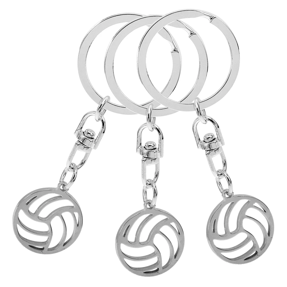 

Набор из 3 брелоков в виде волейбольных мячей, полые, из нержавеющей стали, стильные подвески для ключей, для рюкзака, сумки, сувенир для вечеринки