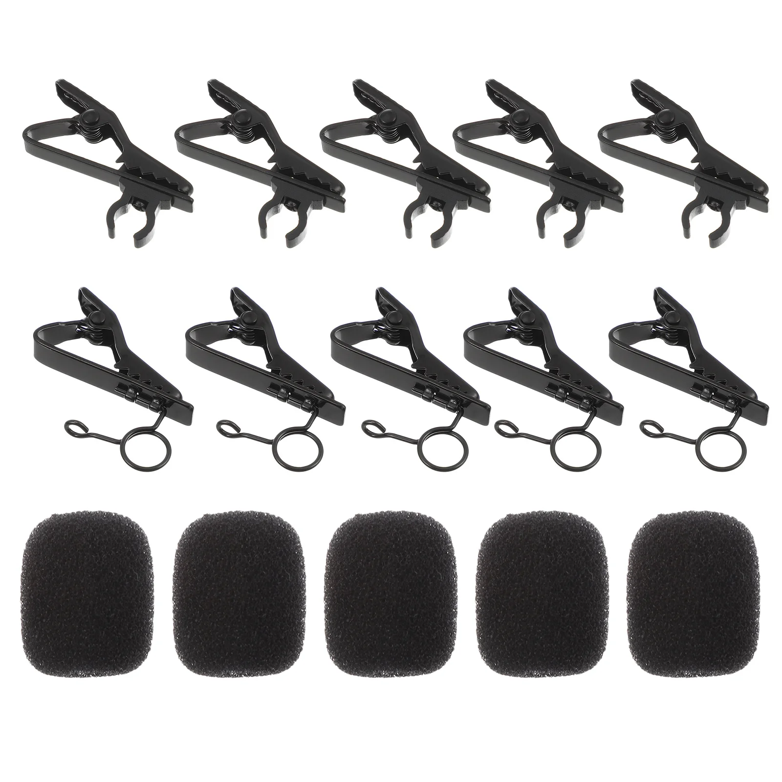 

18Pcs Microphone Clip Set Mini Mic Sponge Covers High Density Wind Screens Metal Wire Clips for Clear Recording