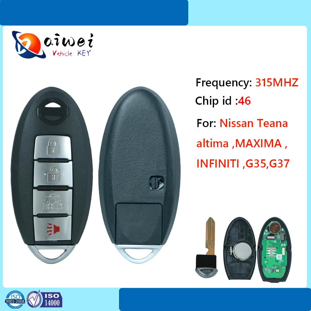 

Universal as Original Smart Key Car Remote Key For Nissan Teana/ Altima/Maxima/ InfinitiG35/INFINITIG37 315Mhz 46ID KR55WK48903