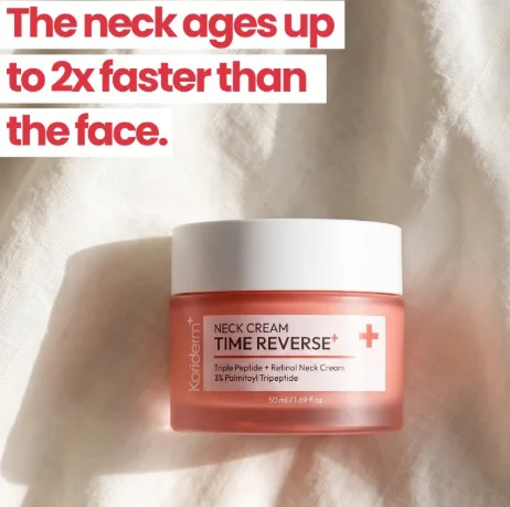 50ml Korean Koriderm Time Reverse Triple Peptide Retinol Neck Cream Fade Lines Tighten Restore Skin Elasticity Brand Neck Cream