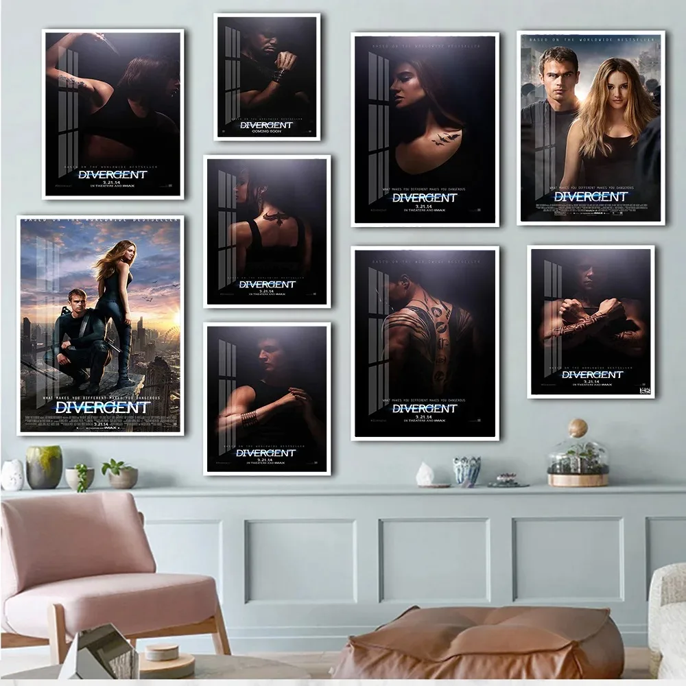 Divergent science fiction adventure anti utopian movie canvas painting movie wall painting video room cinema home decoration