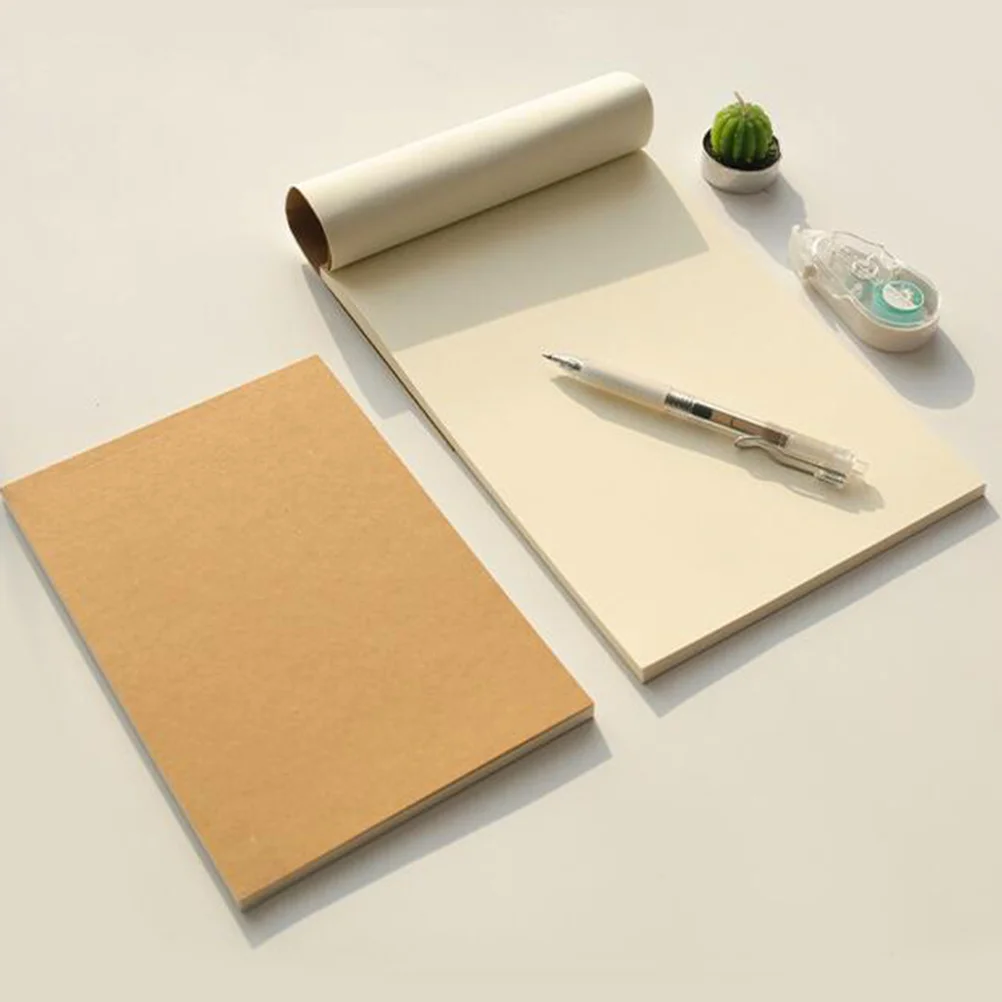 caderno de papel kraft em branco caderno interno pocketbook primeiro rascunho livro o caderno material escolar para escrever desenho s 01