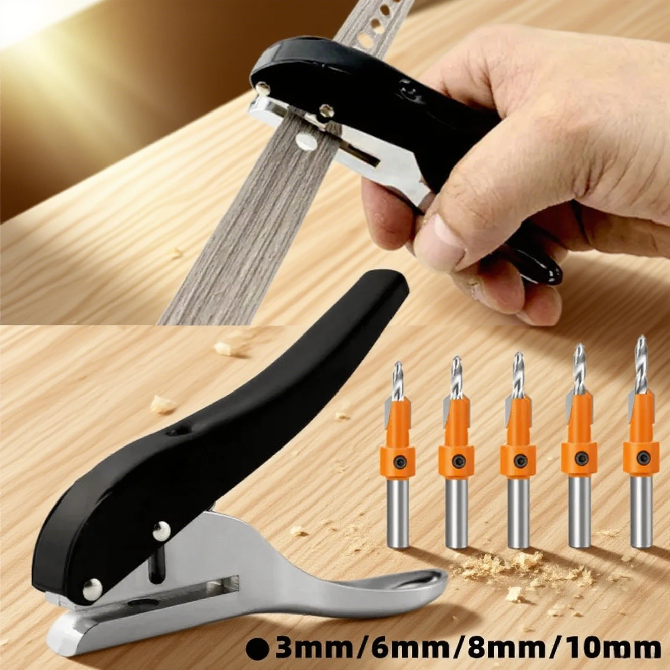 دليل حافة الفرقة الناخس ذو طيات 3/6/8/10 مللي متر ثقب بطاقة أداة ملاكمة للبلاستيك ورقة بولي كلوريد الفينيل ABS فتاحة مسمار ثقب اخفاء ذو طيات