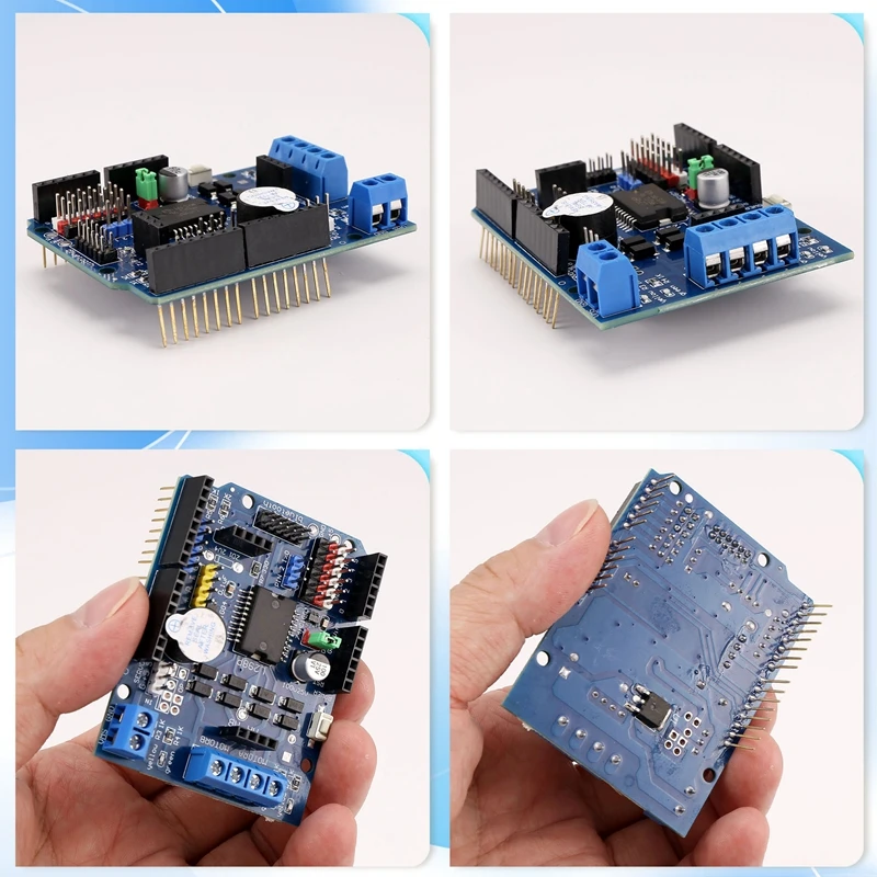 L298P DC Motor DC وحدة لوحة درع ، L298P ، 2A ، جسر H مزدوج ، اتجاهين ، Arduino UNO R3