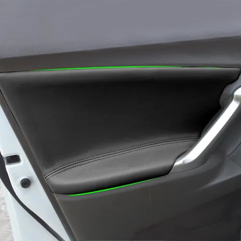 Черная линия для Toyota Verso 2009 2010 2011 2012 2013 2014 2015, кожаные внутренние дверные панели из микрофибры, накладка на подлокотник