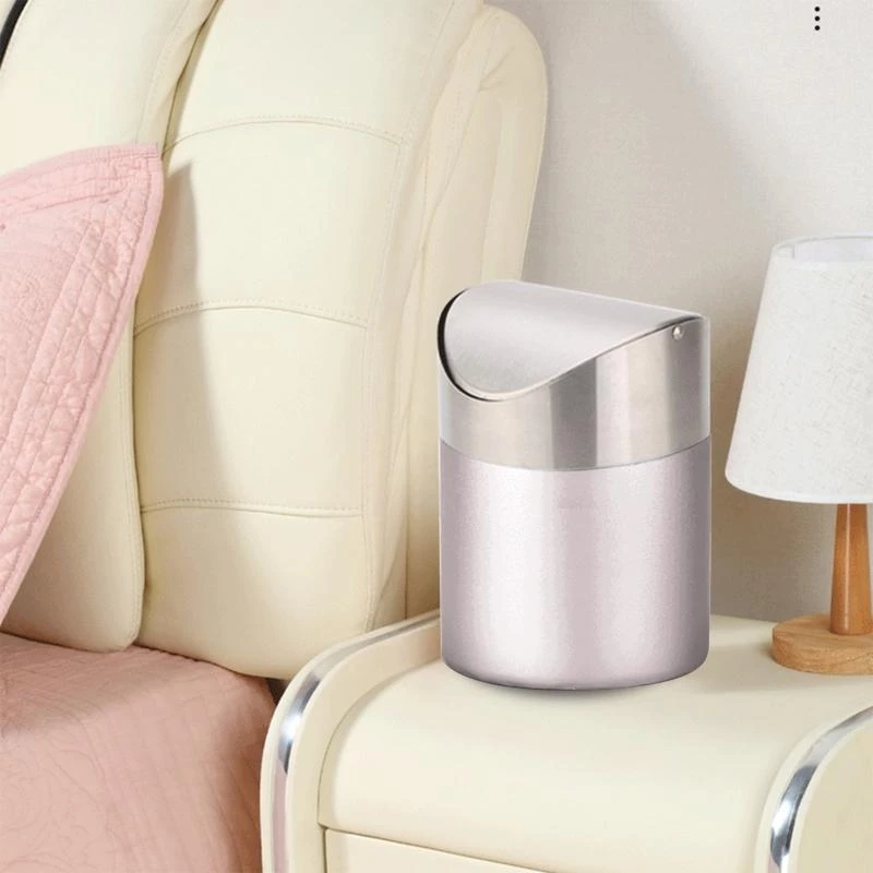 

Мини-контейнер из нержавеющей стали со съемной поворотной крышкой 1,5 л для туалетного столика в автокафе