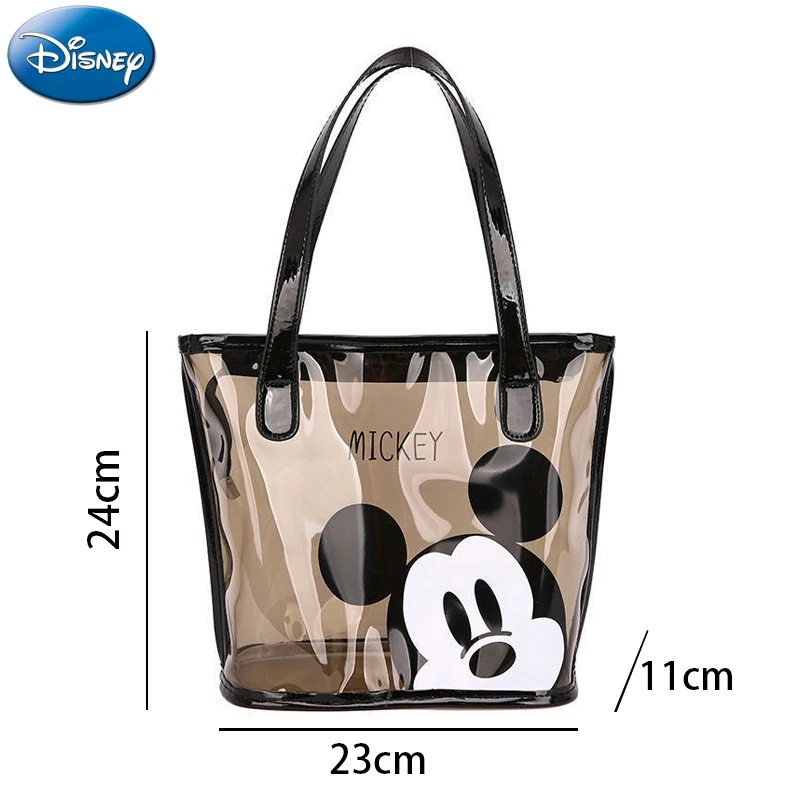 Disney Mickey Mouse Handbag Transparent Casual Tote Fashion Woman\'s High Capacity Waterproof Bag Summer candy color Bag