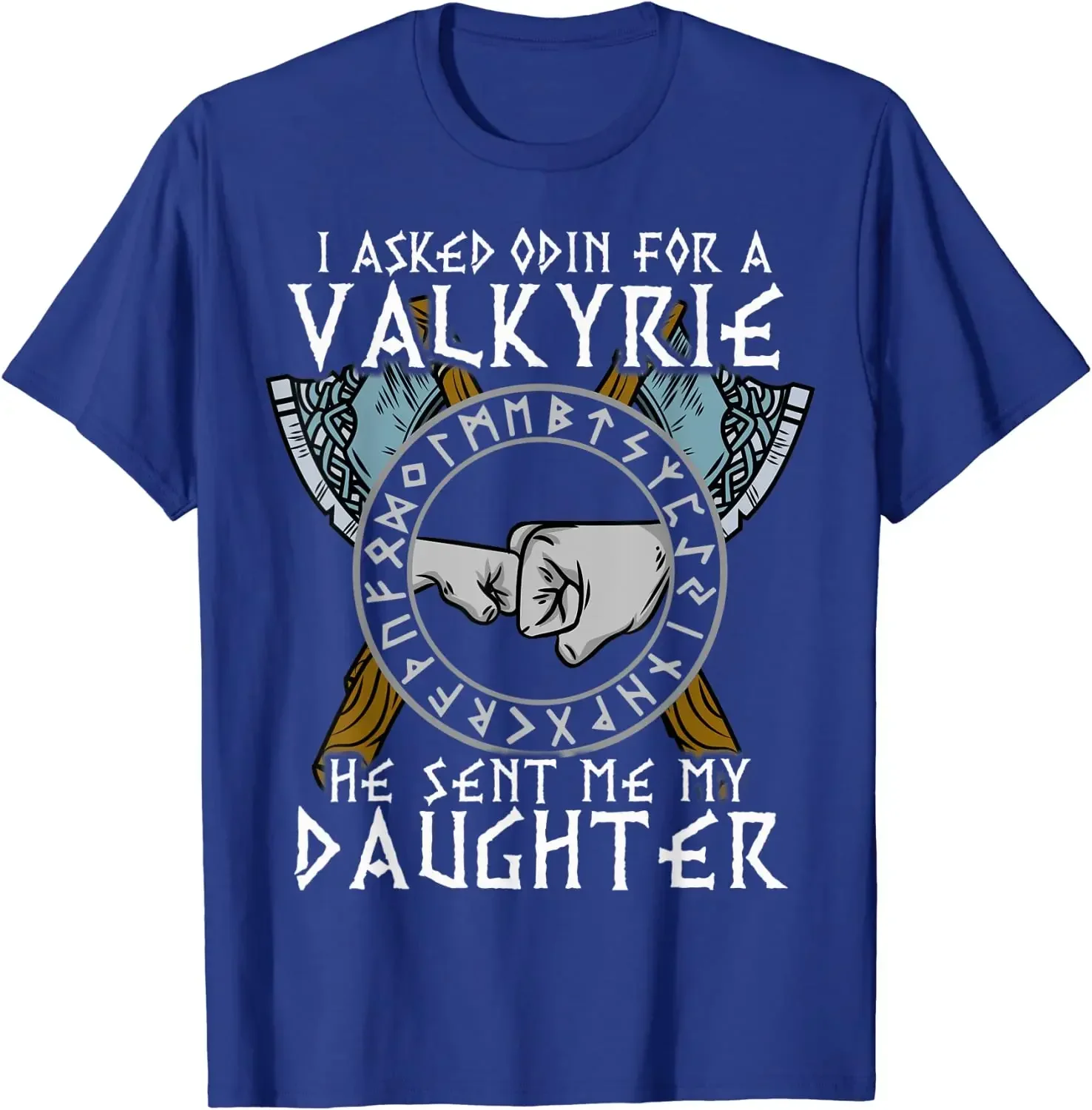 Odin Valkyrie My Daughter Family Father's Day Gift T-Shirt 100% Cotton O-Neck Summer Short Sleeve Casual Mens T-shirt