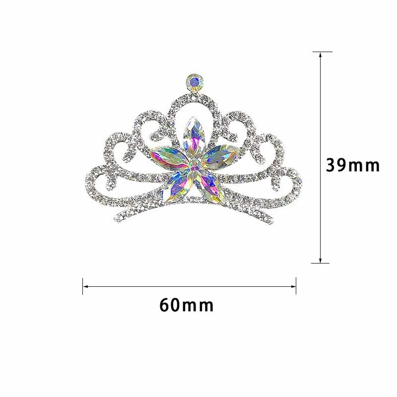 5Pcs Rhinestone Crown Embellishments Flatback Buttons Crowns Hair Bowknot Flower Wedding Decoration DIY Craft Supplies