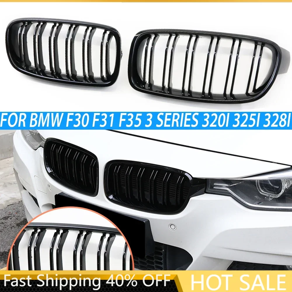 Racing Front Sport Grill Gloss Black Double Slat Kidney Grille Car Front Grille for bmw f30 F31 F35 3 Series 320i 325i 328i