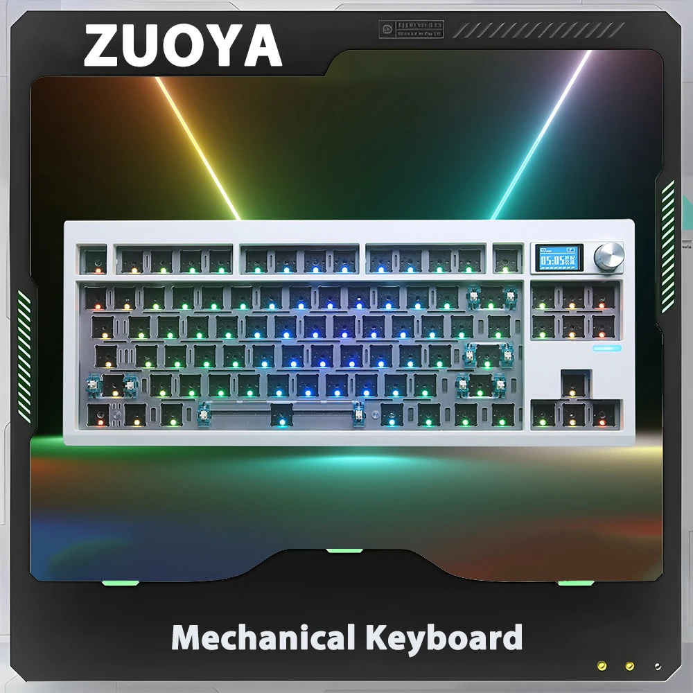 

ZUOYA GMK87 Mechanical Keyboard Custom Screen Multifunctional Knob Three Mode RGB Wireless Gamer Keyboard Pc Game Office Mac