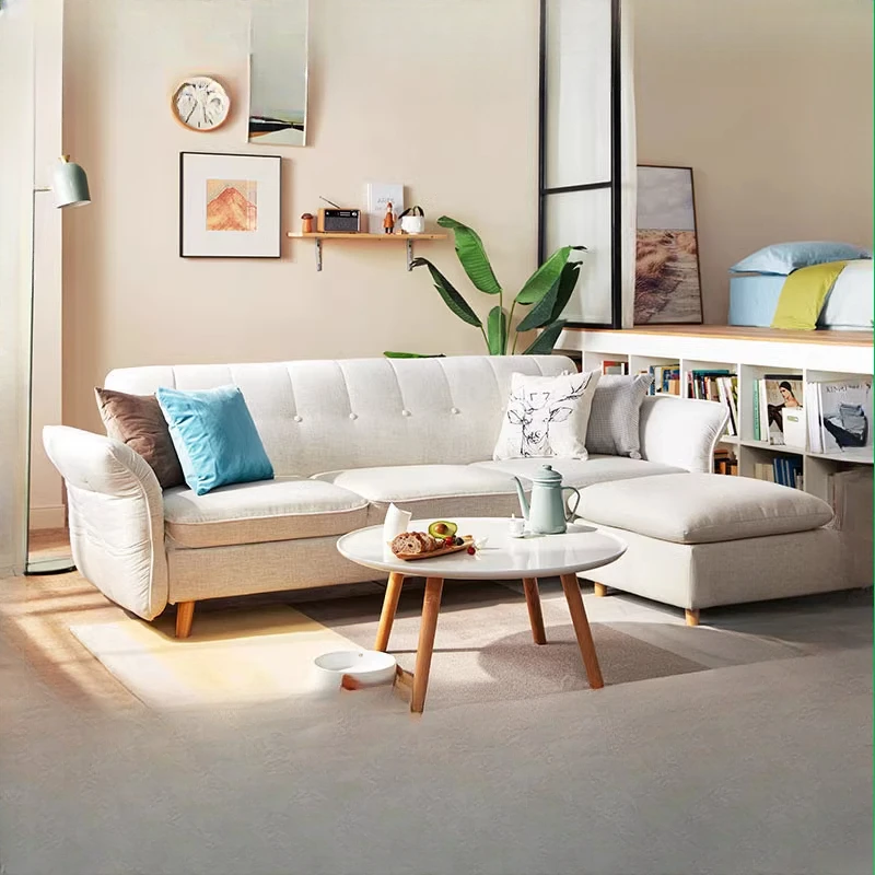 

Nordic fabric sofa living room modern sofa three-person sofa bed dual-purpose
