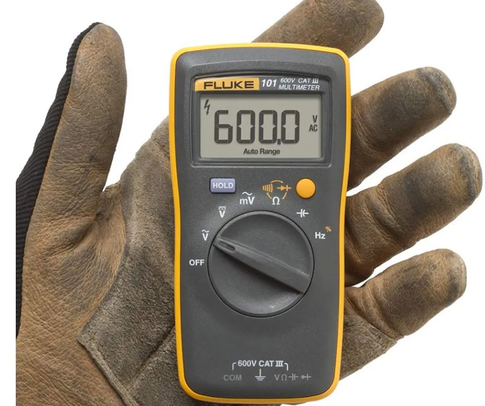 FLUKE 101 with Soft Case KCH12 Portable Handheld Digital Multimeter DMM Meter AC/DC Voltage Resistance Capacitance F101