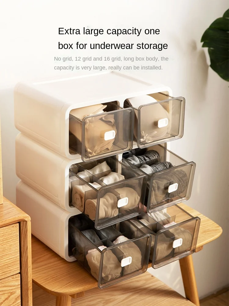 Underwear Socks Drawer-Type Compartment Three-in-One Dormitory Storage Box Household