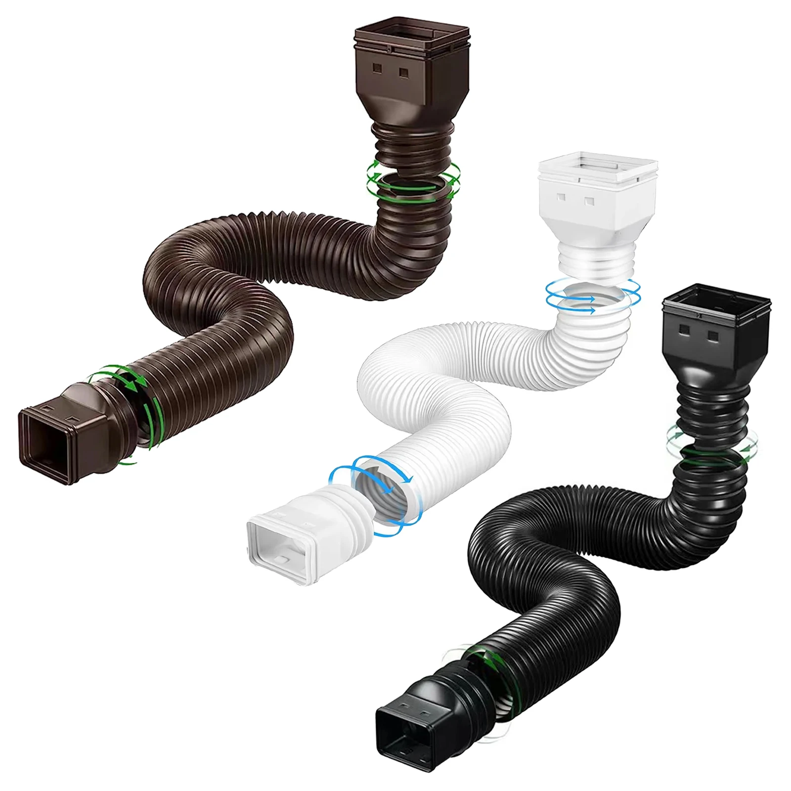 Rain Gutter Downspout Extender Flexible Drain Downspout Extender for Rainwater Drain Extension Tube Telescopic Pipe