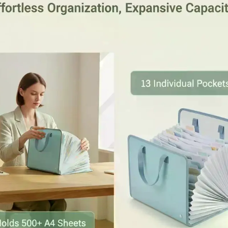 Expandable Accordion File Folder 13 Pockets - Przenośny segregator w formie akordeonu, format