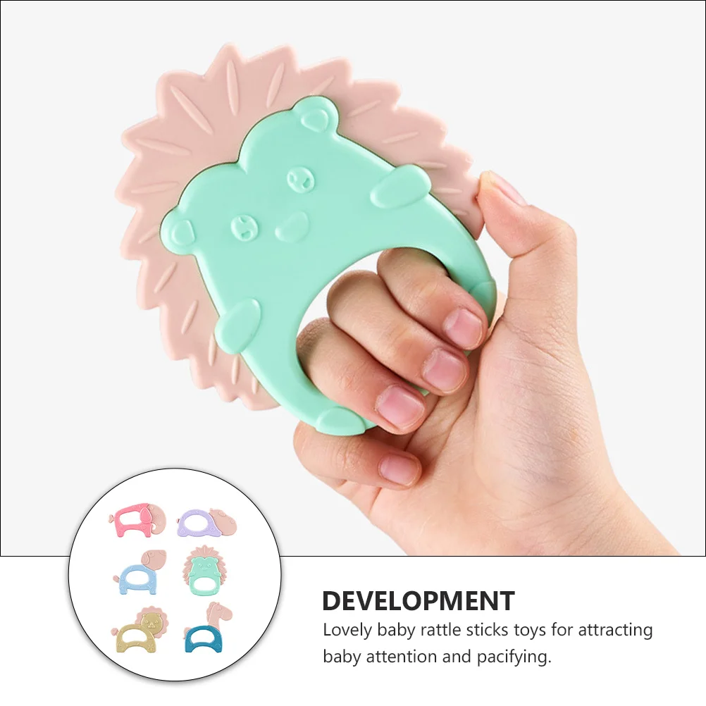 

6pcs Animal Shape Teether For Newborns Infant Teeth Grinding Tool Sensory Development Hand Grasp Molar Tool