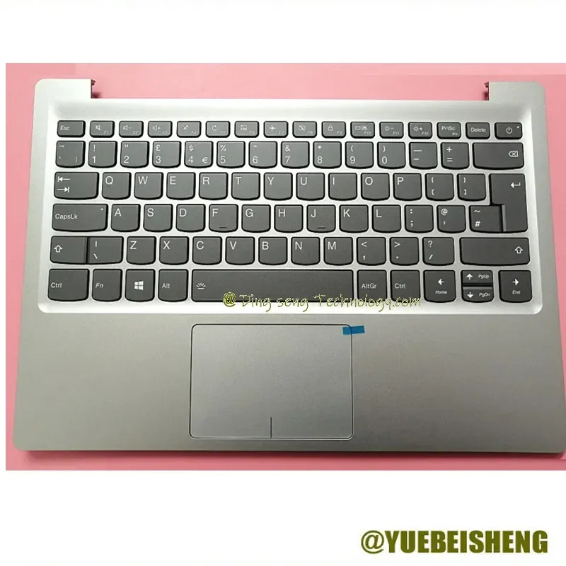 

New For Lenovo ideapad 7000-13 320S-13 320S-13IKB Palmrest UK Keyboard Upper Case Cover Touchpad Silver 5CB0Q17551