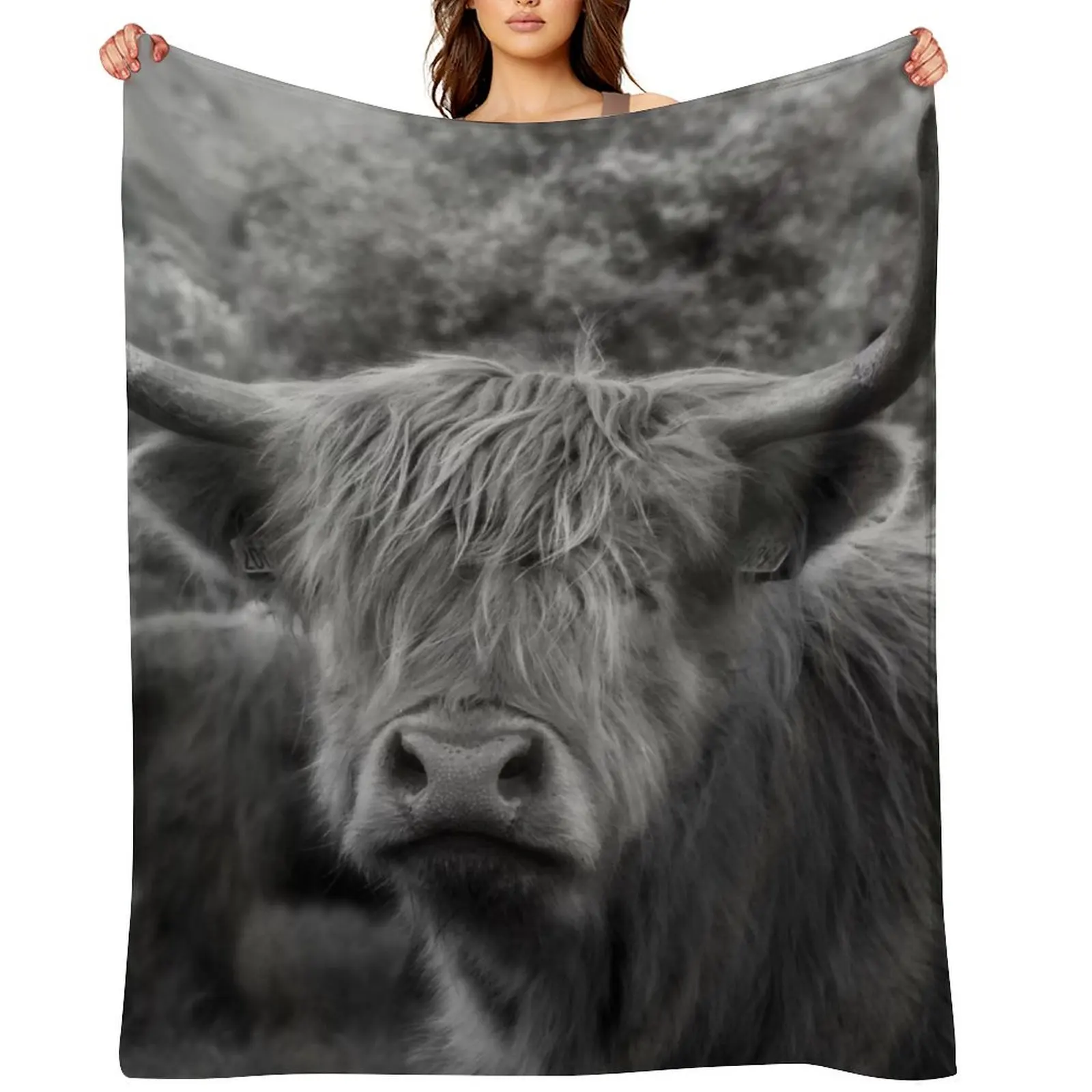 

Highland Cow Throw Blanket Large Shaggy sofa bed Furry Blankets