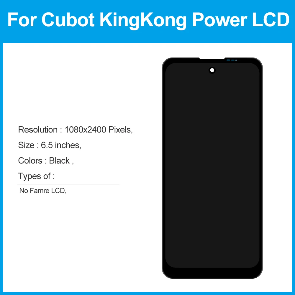 High qulity For Cubot KingKong Power LCD Display+Touch Screen Front Glass Assembly Replacement FHD+ For King Kong Power LCD.