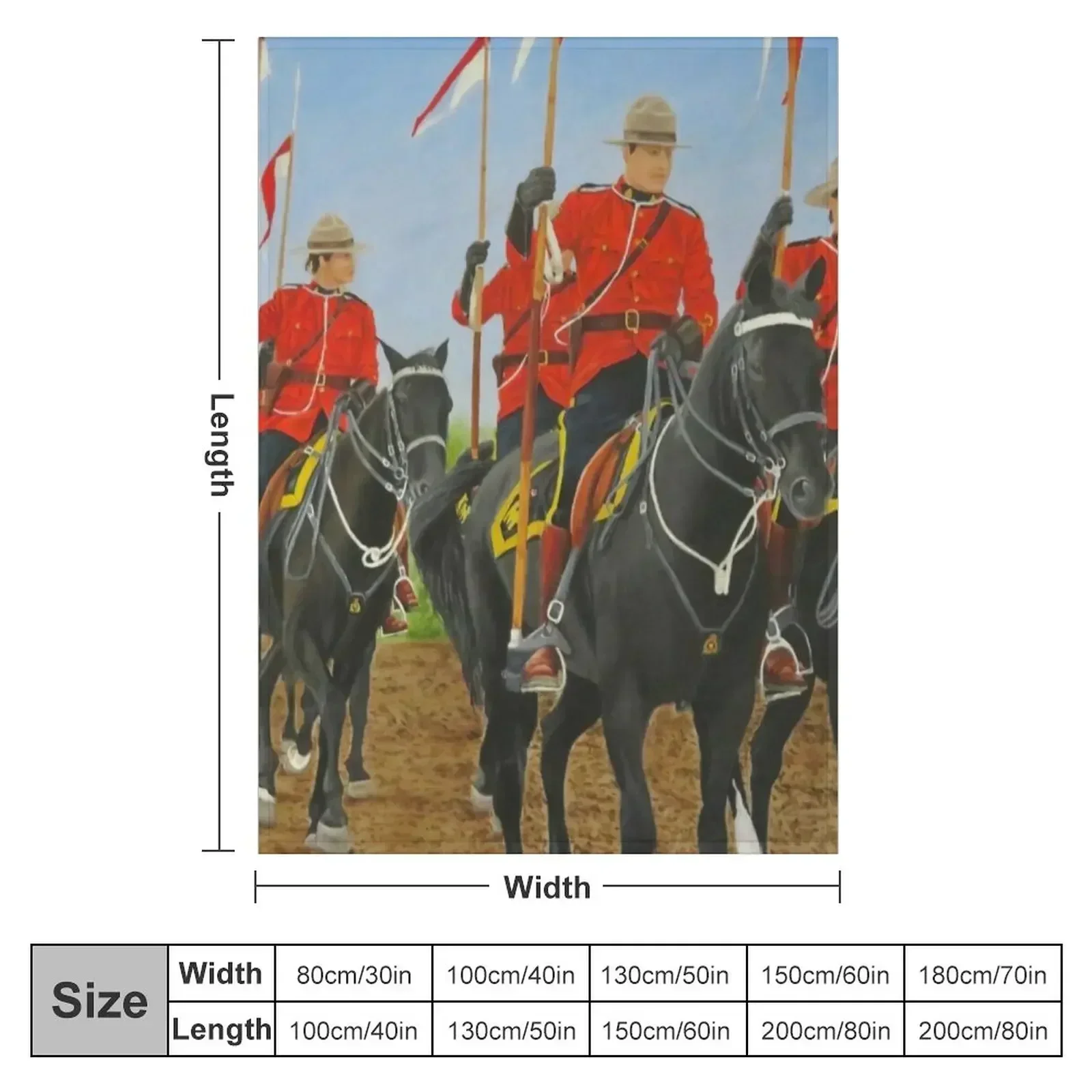 RCMP Musical Ride Throw Blanket Nap Sofa Bed linens Blankets