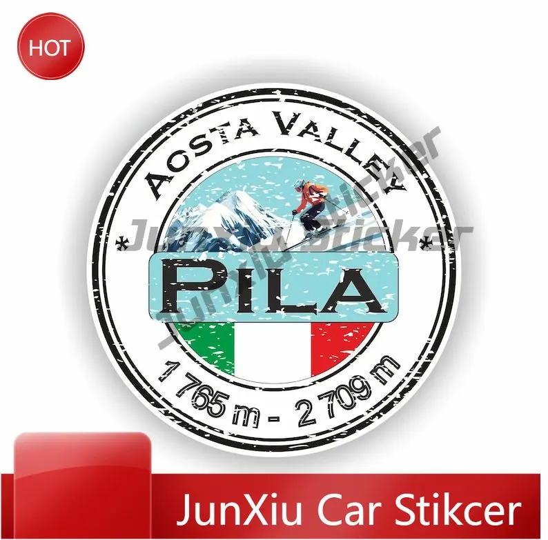 

Pila Aosta Valley Italy Italia Ski Snowboard Sticker Heavy Duty Vinyl Decal For Door Wall Sun Protection Decoration Auto