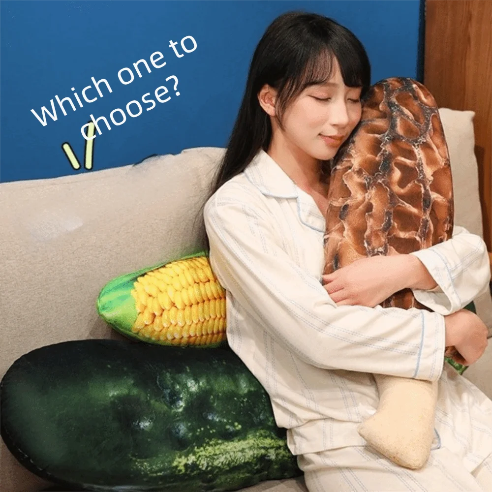 Adorable Soft Vegetable Pillow Realistic Details Cozy Vegetable Stuffed Simulation Creative Accent Veggie Bedroom Use