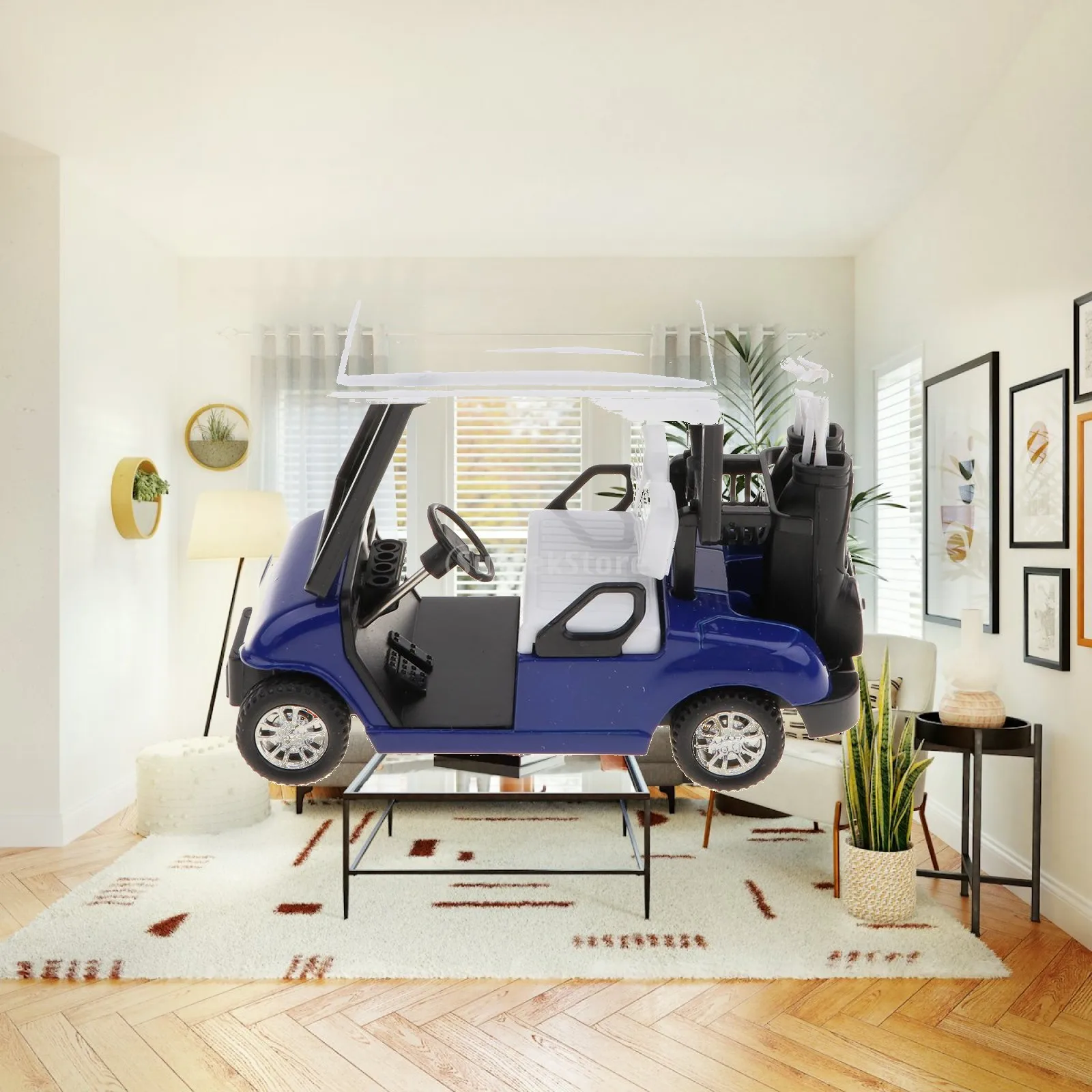 Pull Back Diecast Golf Cart Miniature Car Alloy Model Toy Collectible Miniatures Cart for Child Gift