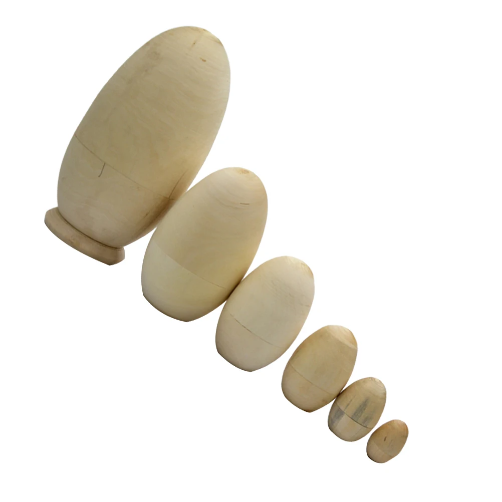 

6PCS DIY Matryoshka Crafts Wooden Russian Nesting Toy Creative DIY Matryoshka Decor Delicate DIY Matryoshka