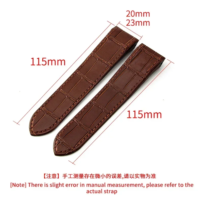 Luxury for Cartier Watch Strap Santos Sandoz 100 24.5 23 20mm Premium Cowhide Leather Solid Steel Deployment Buckle Black Brown