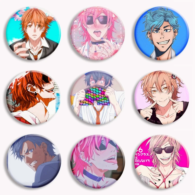 Anime Yarichin B Club Button Pin Cute Yuri Ayato Tamura Yui Funny Brooch Badge Bag Decor Accessories Fans Collect Friends Gift