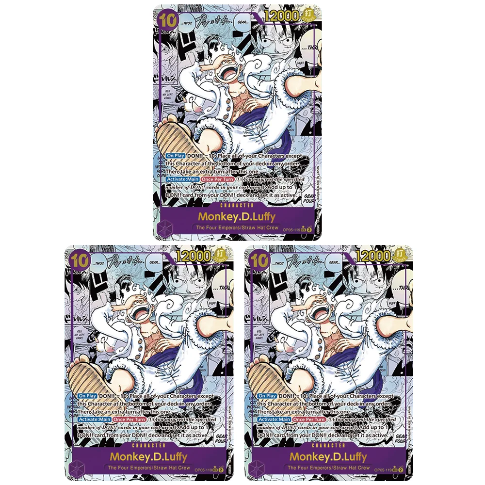3PCS one piece cards Game Collectible Different Cards in Total English Version of the Leader Series/Luffy/Sabo/Sanji Proxy Cards
