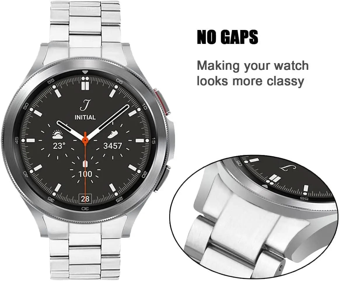 20mm Stainless Steel Strap For Samsung Galaxy Watch4 classic 46mm/42mm Watch4 44/40mm Wristband Metal No Gap Curved End Bracelet