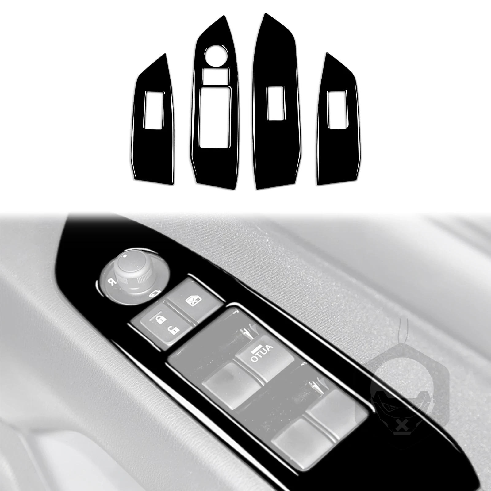 For Mazda CX5 CX-5 2017 2018 Piano black Window Lift Button Frame Trim Cover Car Interior Accessories Decorative Stickers