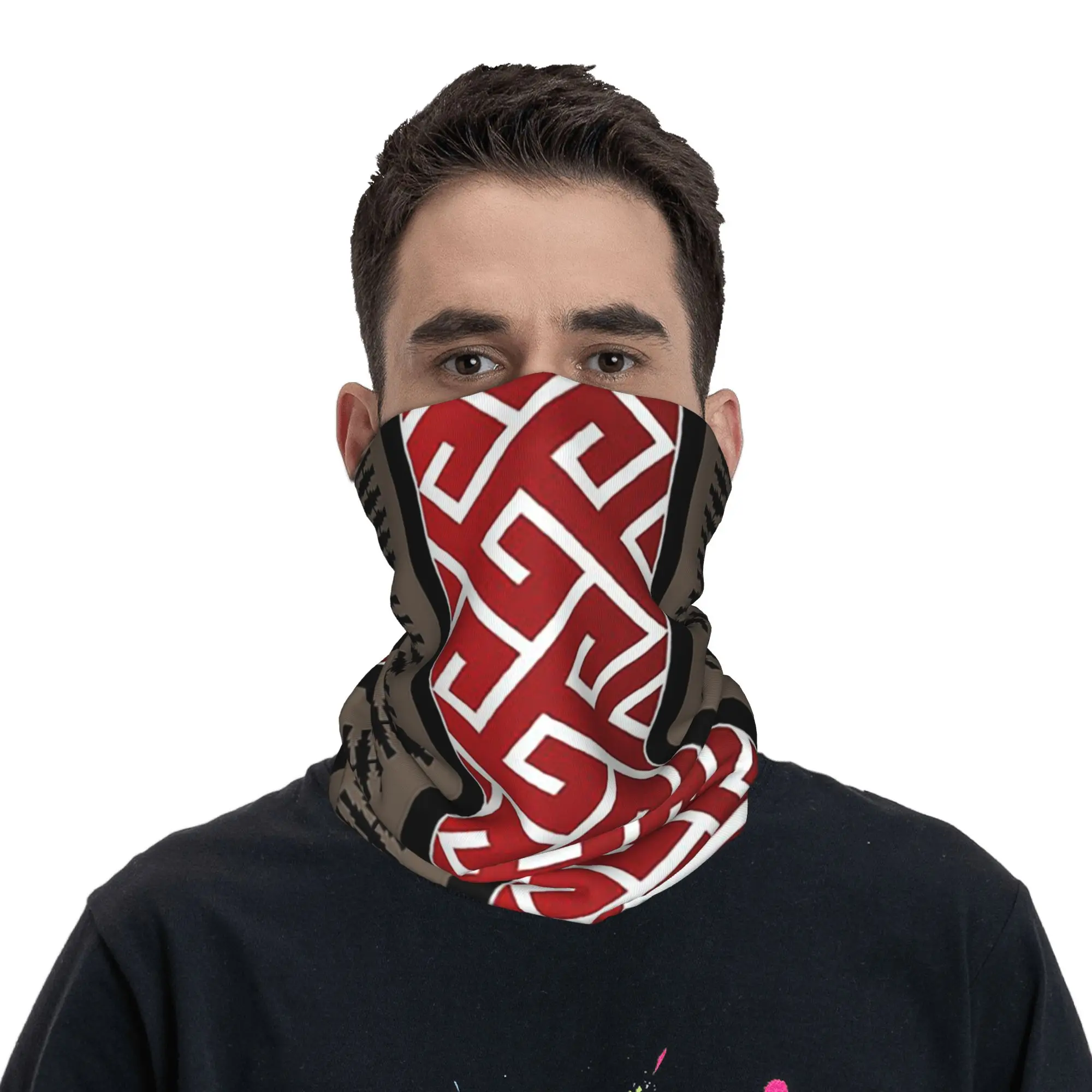 Sadu Style Fabric Ornaments Patterns by Craitza Bandana Neck Gaiter Printed Wrap Scarf Headband Riding for Men Women All Season