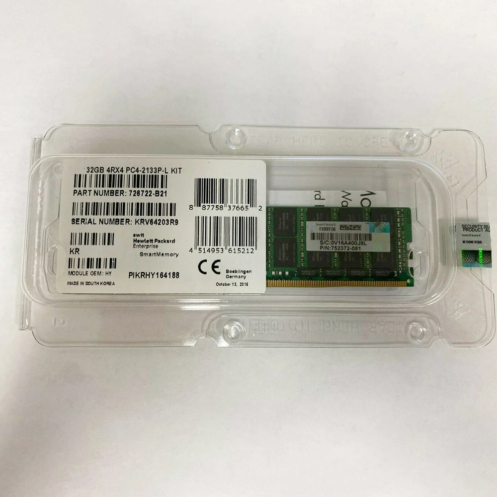 774175-001 774174-001 752372-081 726722-B21 Serveur Mémoire 32 GO 4RX4 DDR4 2133 ECC LRDIMM RAM Fonctionne Parfaitement Bateau Rapide