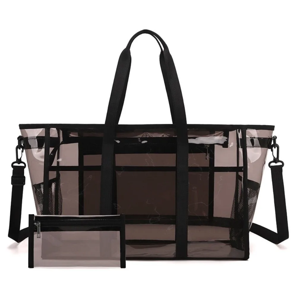 

Large Capacity Transparent Crossbody Bag Waterproof PVC Washing Storage Bag With Coin Purse Lightweight Beach Swimming Bag