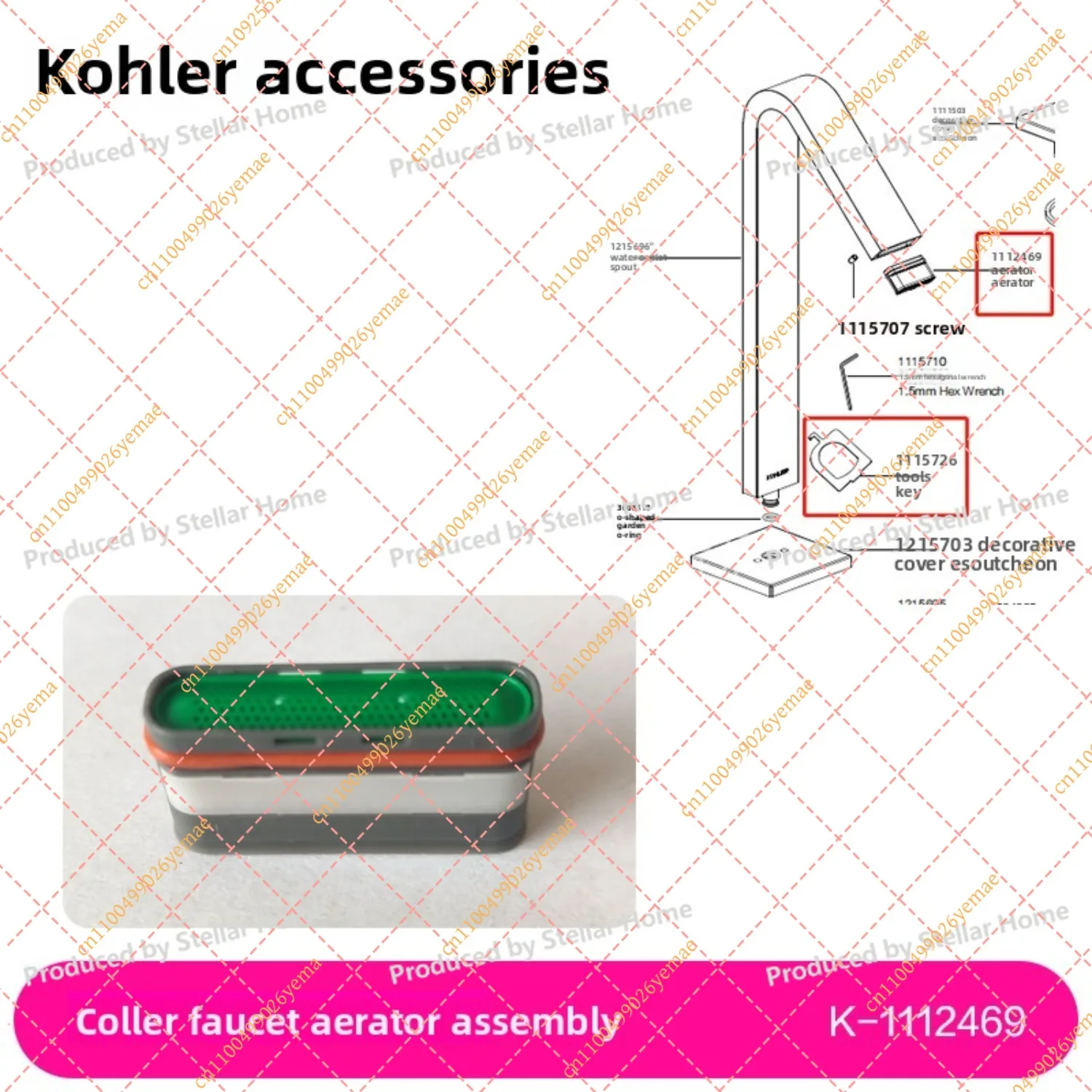 Faucet Aerator Compatible with Kohler Faucet Parts 1112469 1113689 Faucet Aerator 14661