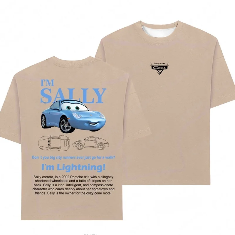 تي شيرت صيفي برق للزوجين ماكوين وسالي كاريرا سريع الجفاف تي شيرت كبير الحجم للرجال والنساء #5